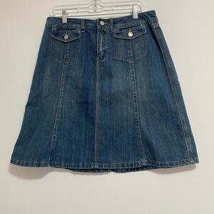 Baccini Dark Blue A-Line Denim Skirt